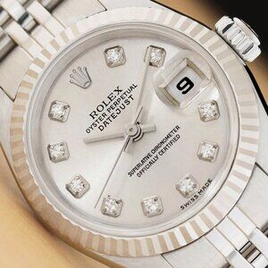 Rolex Silver 18k Diamond Gold Watch New With Box